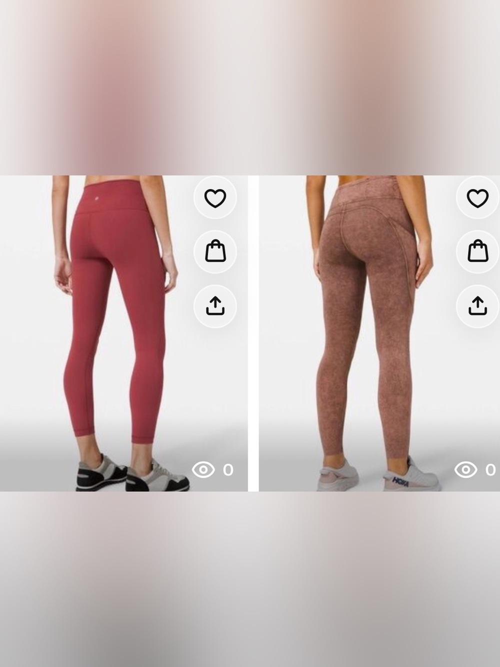2 red and brown size 4 lululemon leggings